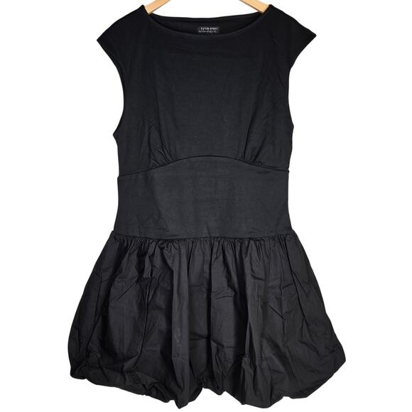 J. Crew Bubble-hem mixy dress Black CI886 L NWT - Picture 1 of 11